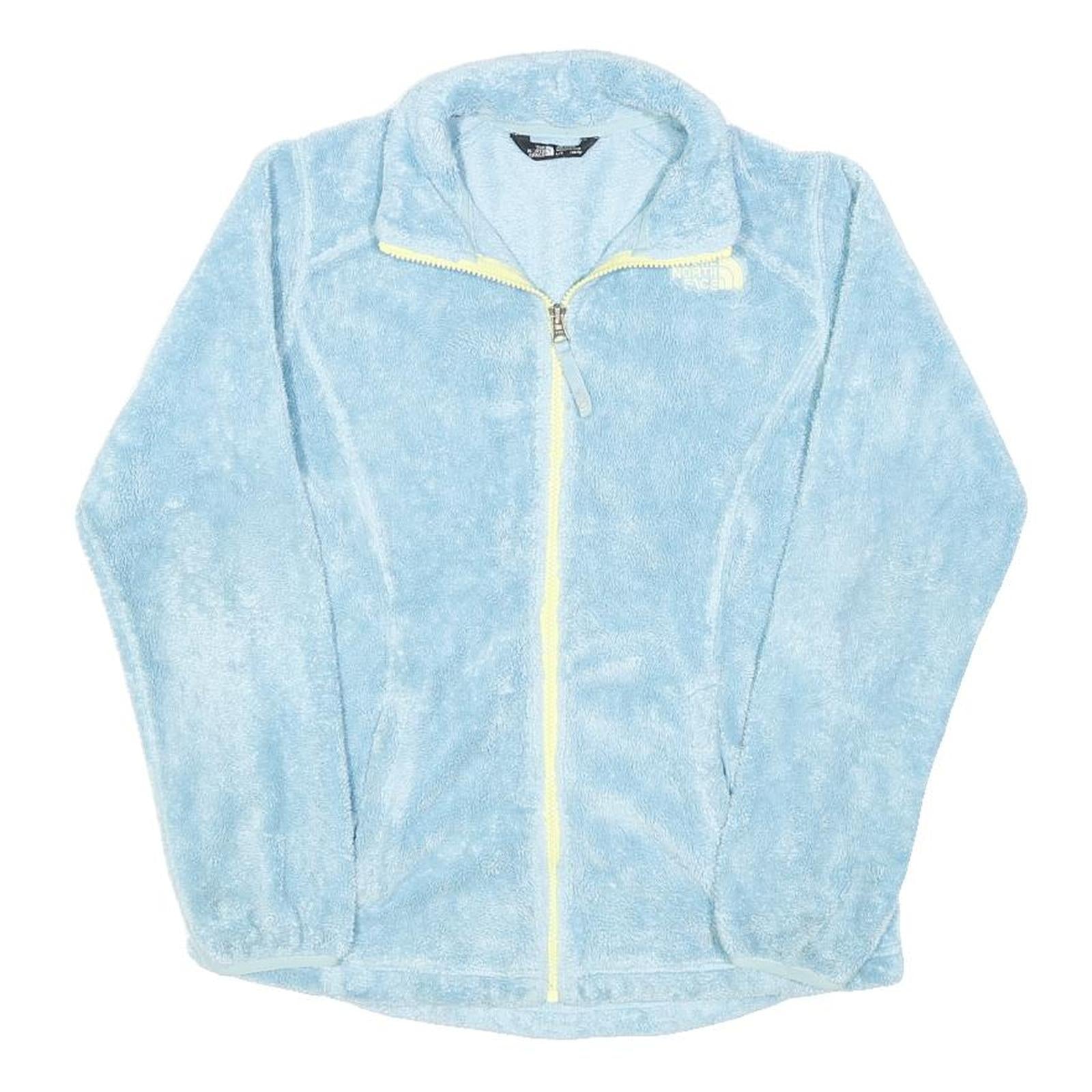 THE NORTH FACE Girls Blue Light & Yellow Zip Jacket L Polyester Blend Fleece