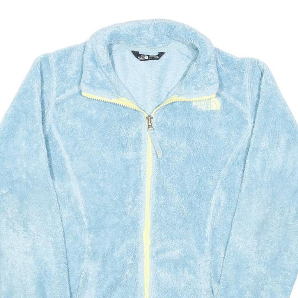 THE NORTH FACE Girls Blue Light & Yellow Zip Jacket L Polyester Blend Fleece