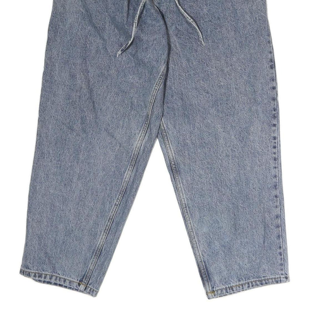 MM Womens Blue Relaxed Jeans Denim Light W26 L27 Elastic Waist Drawstring