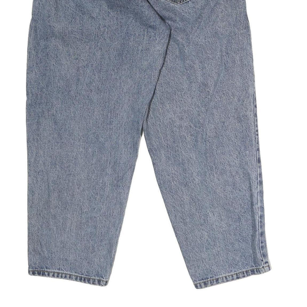 MM Womens Blue Relaxed Jeans Denim Light W26 L27 Elastic Waist Drawstring