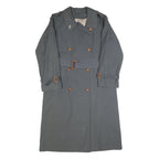 ENSIGN Womens Grey Button Jacket S Cotton Classic Trench Belted Long Sleeve