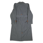 ENSIGN Womens Grey Button Jacket S Cotton Classic Trench Belted Long Sleeve