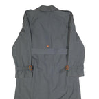 ENSIGN Womens Grey Button Jacket S Cotton Classic Trench Belted Long Sleeve