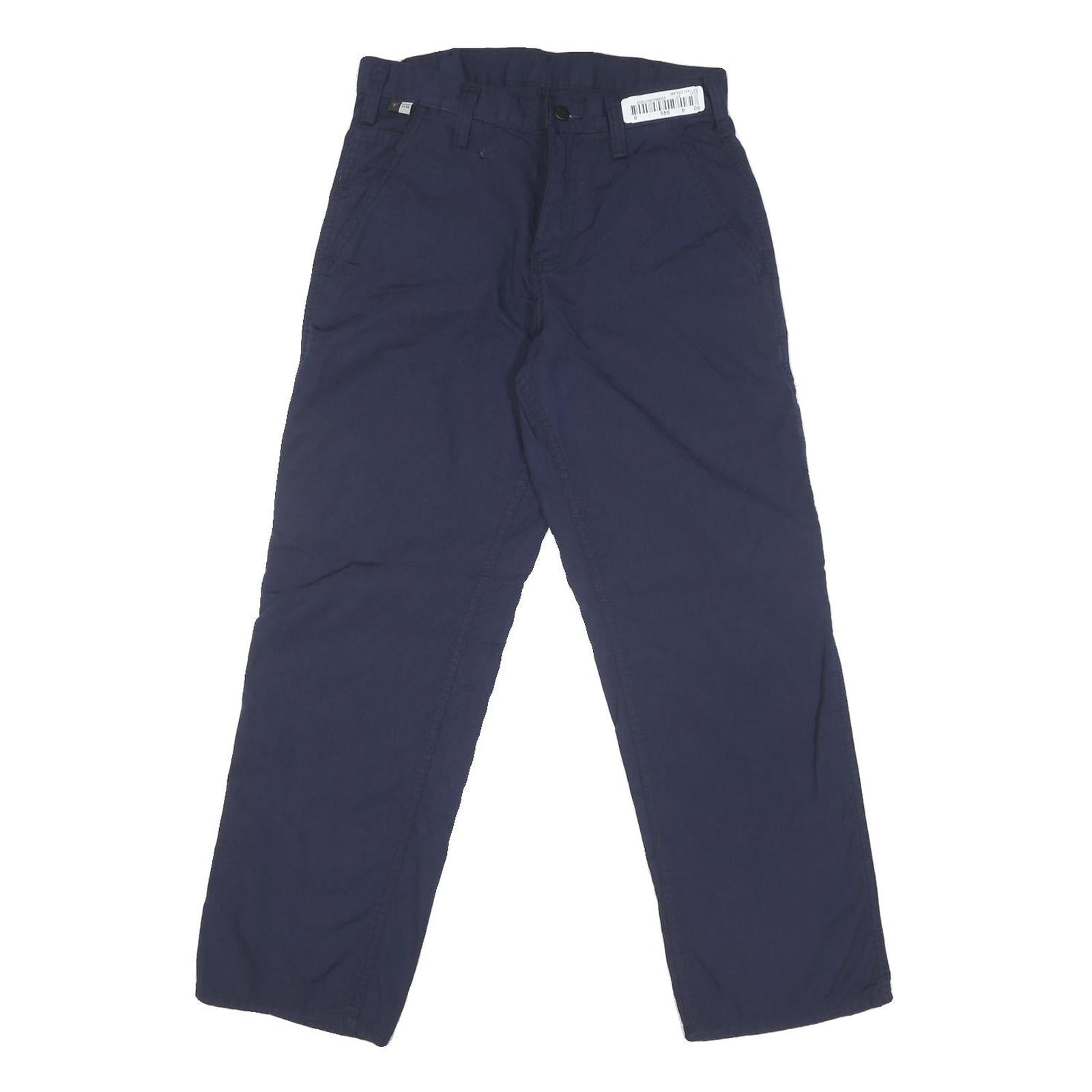 CARHARTT Mens Cotton Blend Navy Regular Fit Straight Leg Trousers W30 L29