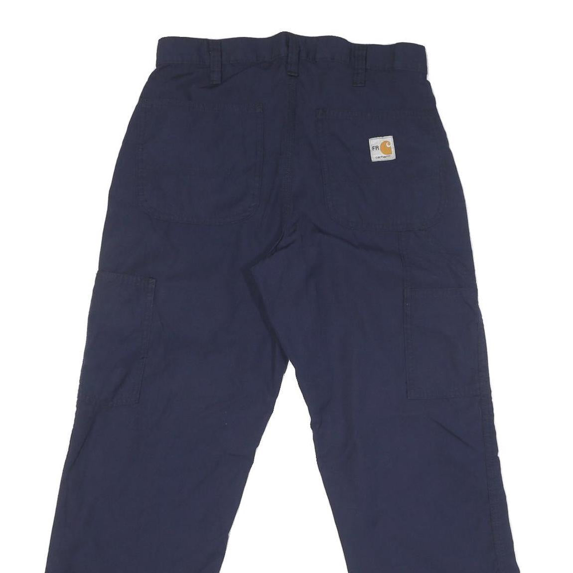CARHARTT Mens Cotton Blend Navy Regular Fit Straight Leg Trousers W30 L29