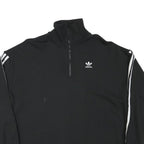 ADIDAS Womens Black 1/4 Zip Sweatshirt S Classic Trefoil Logo Track Top