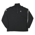 ADIDAS Womens Black 1/4 Zip Sweatshirt S Classic Trefoil Logo Track Top