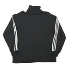 ADIDAS Womens Black 1/4 Zip Sweatshirt S Classic Trefoil Logo Track Top