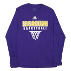 ADIDAS Mens Purple & Yellow Issaquah Basketball Graphic Long Sleeve Crew Neck