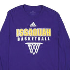 ADIDAS Mens Purple & Yellow Issaquah Basketball Graphic Long Sleeve Crew Neck