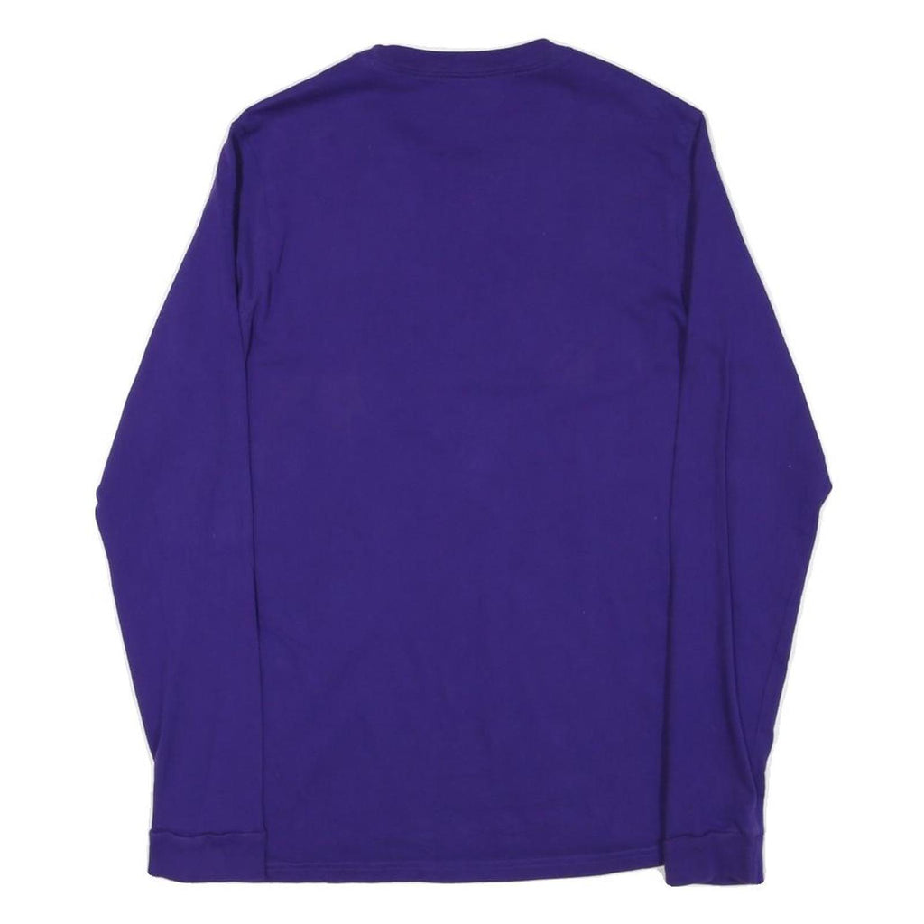 ADIDAS Mens Purple & Yellow Issaquah Basketball Graphic Long Sleeve Crew Neck