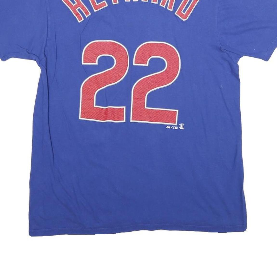 MAJESTIC Mens Blue Heyward 22 Graphic T-Shirt M Short Sleeve Crew Neck Baseball