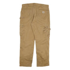 CARHARTT Mens Cotton Blend Brown Relaxed Straight Trousers W36 L31 Workwear