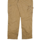 CARHARTT Mens Cotton Blend Brown Relaxed Straight Trousers W36 L31 Workwear