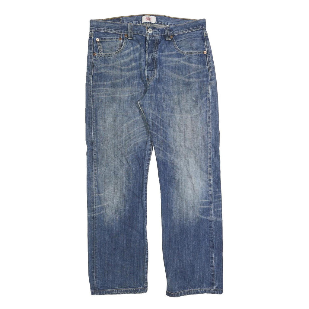 LEVI'S 501 Mens Denim Blue Regular Straight Cotton Blend W33 L28 Classic Button