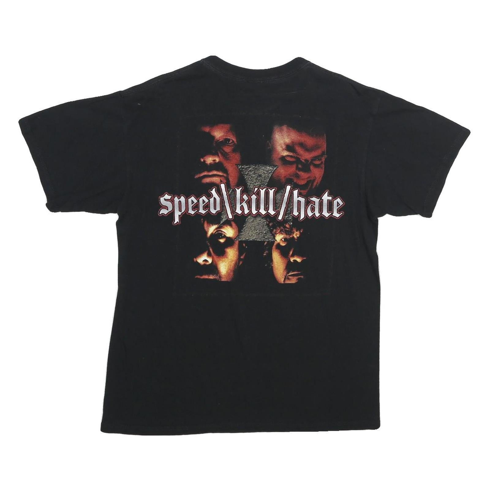 ANVIL Mens Black Speed Kill Hate Graphic T-Shirt L Short Sleeve Crew Neck Band