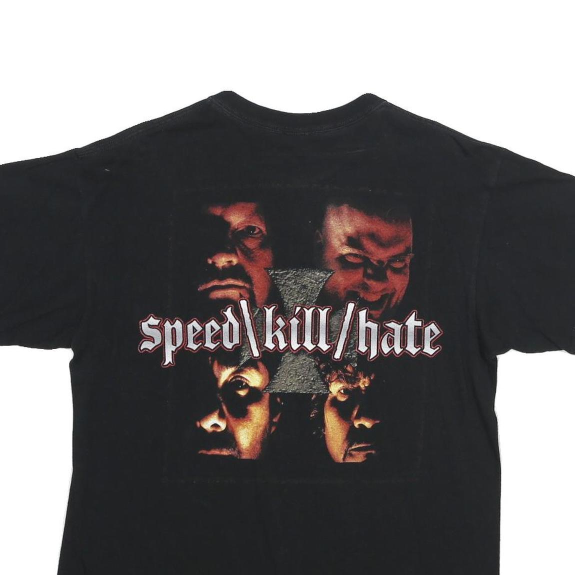 ANVIL Mens Black Speed Kill Hate Graphic T-Shirt L Short Sleeve Crew Neck Band