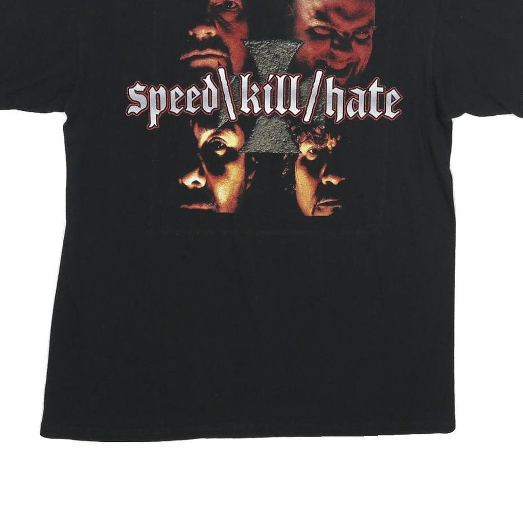 ANVIL Mens Black Speed Kill Hate Graphic T-Shirt L Short Sleeve Crew Neck Band