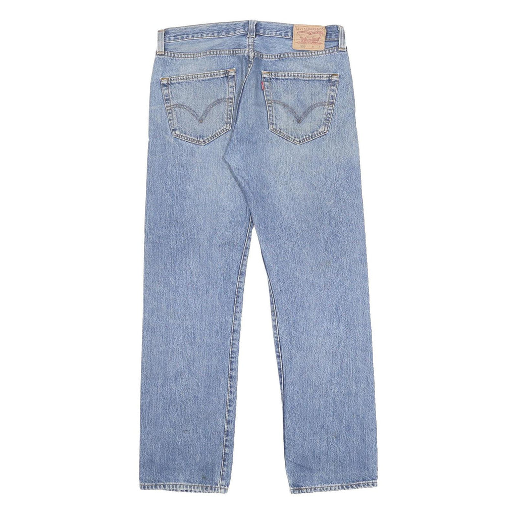 LEVI'S 501 Mens Jeans Blue Regular Straight Denim Medium W34 L32 Classic Button