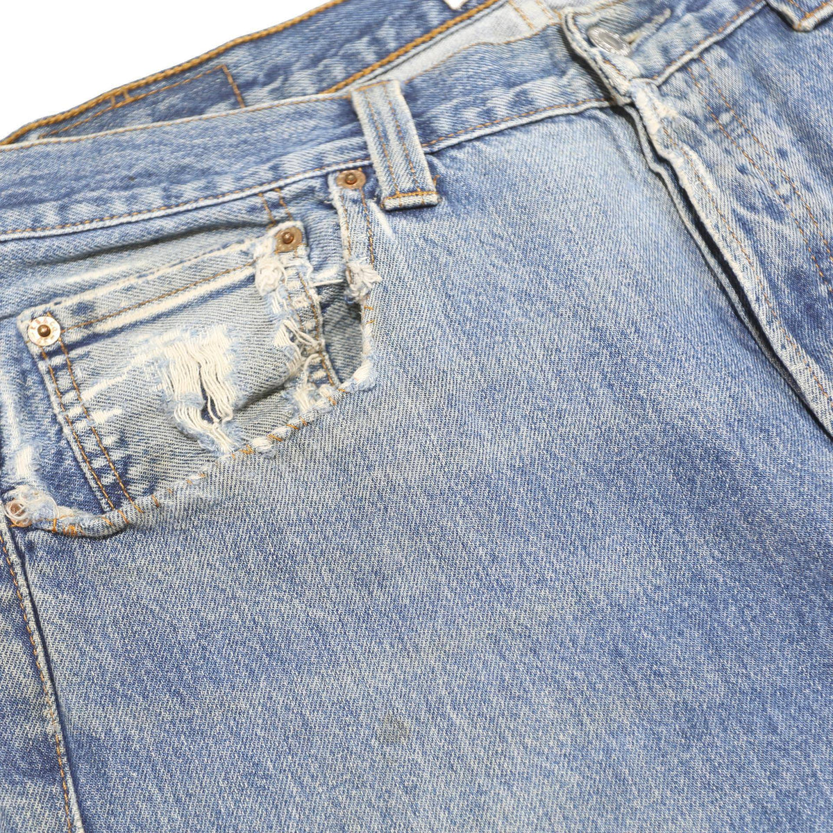 LEVI'S 501 Mens Jeans Blue Regular Straight Denim Medium W34 L32 Classic Button