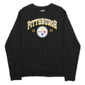 NFL Mens Black Pittsburgh Steelers Crew Neck L Cotton Blend Sweatshirt