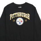 NFL Mens Black Pittsburgh Steelers Crew Neck L Cotton Blend Sweatshirt