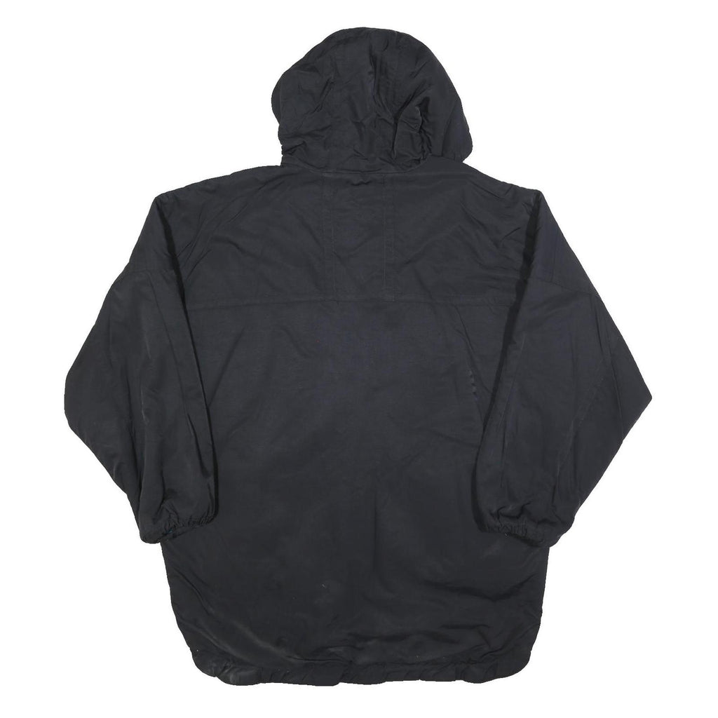 SUNSET Womens Black & Blue Reversible Hooded Jacket XL Polyester Blend Zip Plain