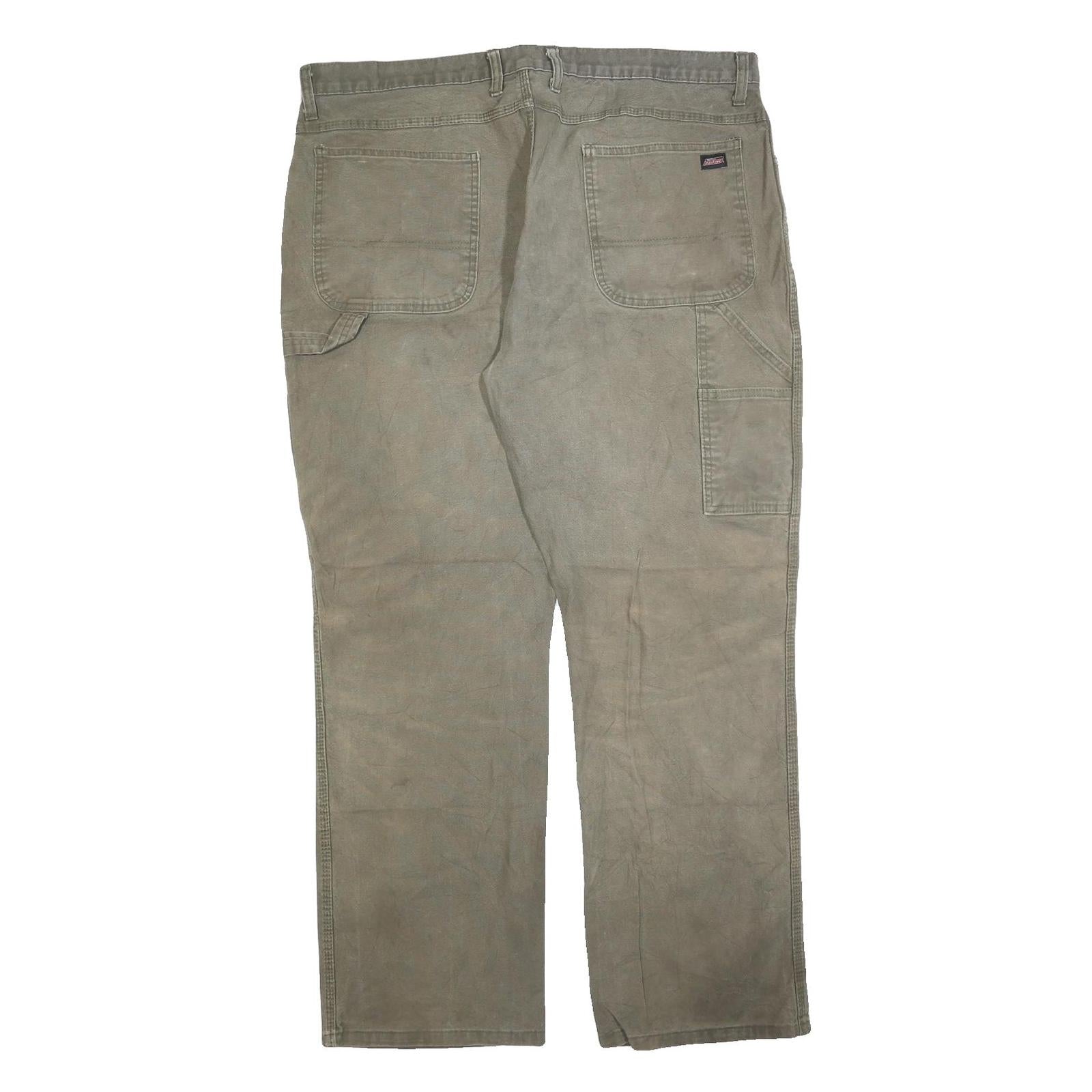 DICKIES Mens Cotton Blend Relaxed W40 L32 Utility Workwear Trousers Zip Closure