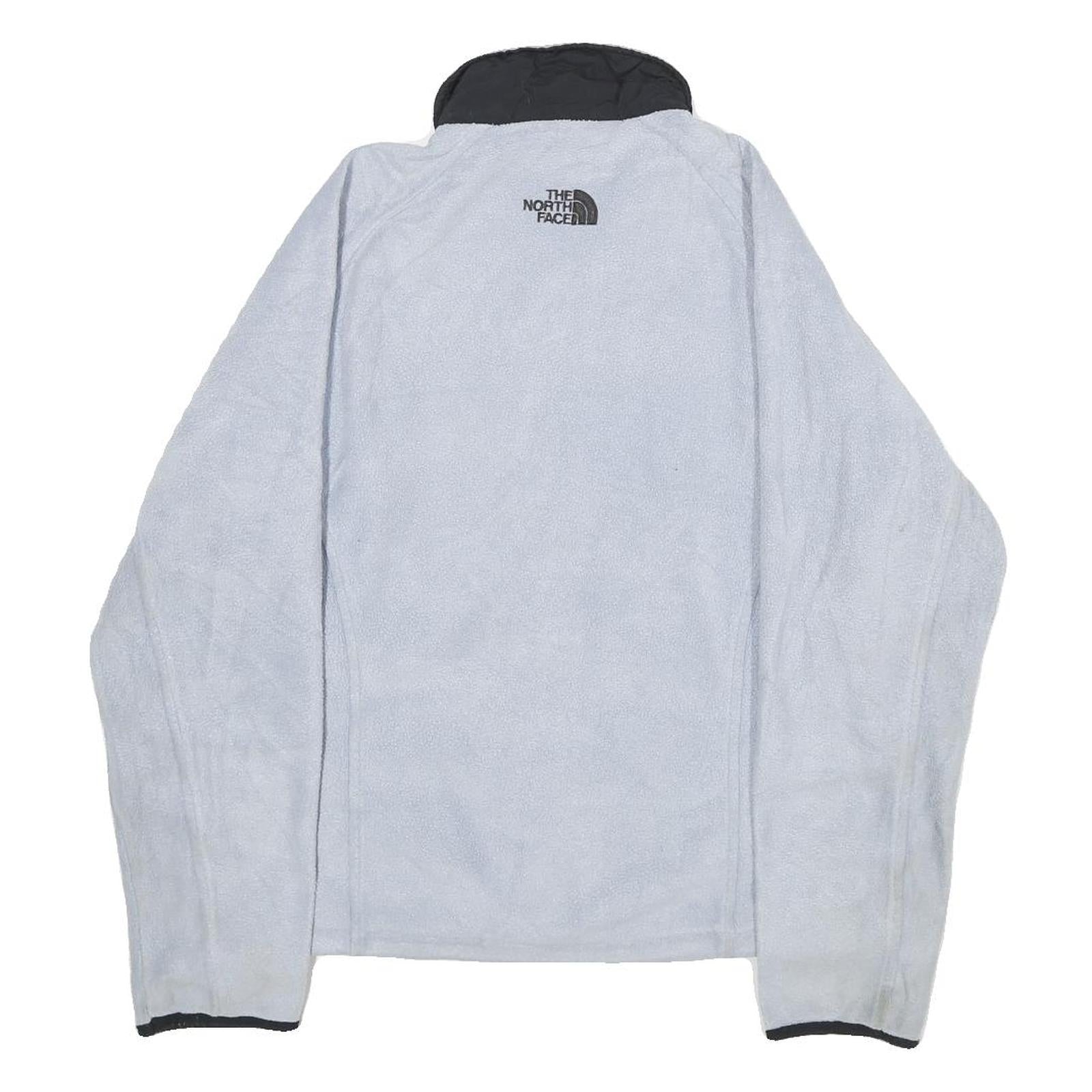 THE NORTH FACE Womens White & Black Fleece Jacket S Polyester Zip Outdoor Casual