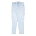 KARL KANI Womens Slim Light Blue Denim Jeans W32 L32 Distressed Zip