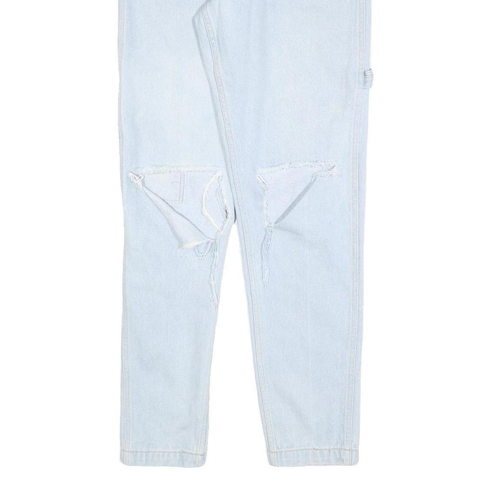 KARL KANI Womens Slim Light Blue Denim Jeans W32 L32 Distressed Zip