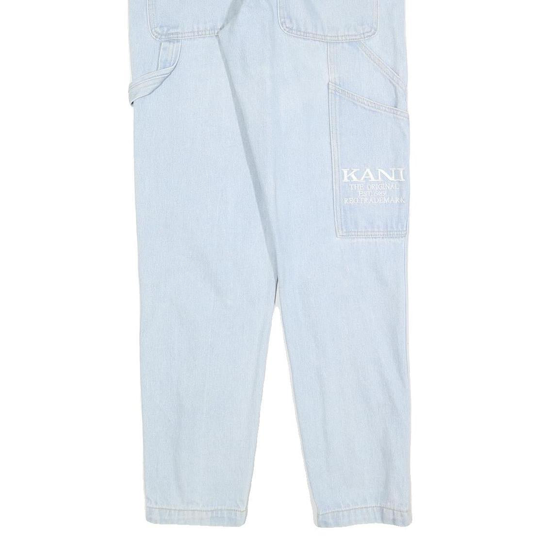 KARL KANI Womens Slim Light Blue Denim Jeans W32 L32 Distressed Zip