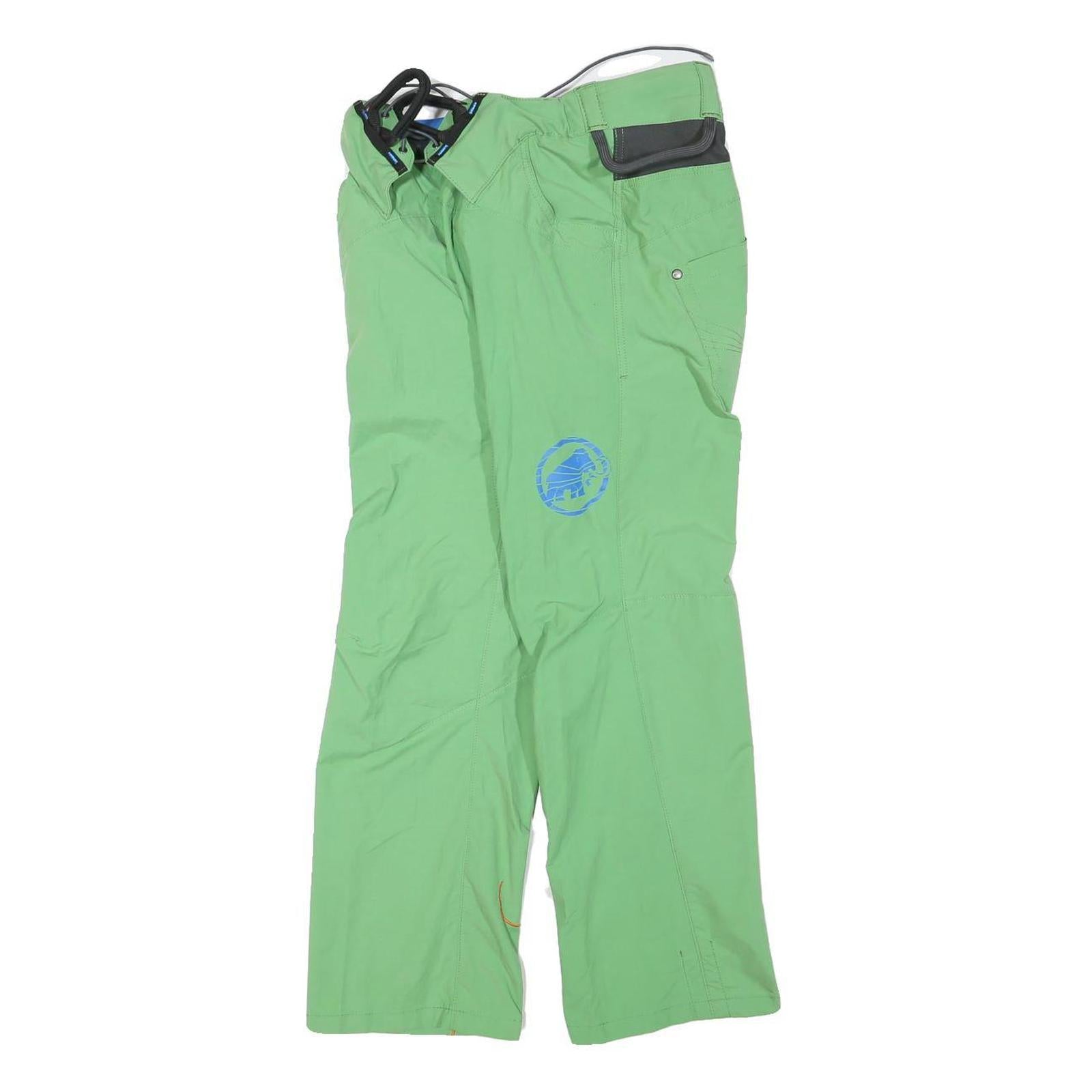 MAMMUT Womens Polyester Blend Green Regular Drawstring Trousers W27 L27 Outdoor