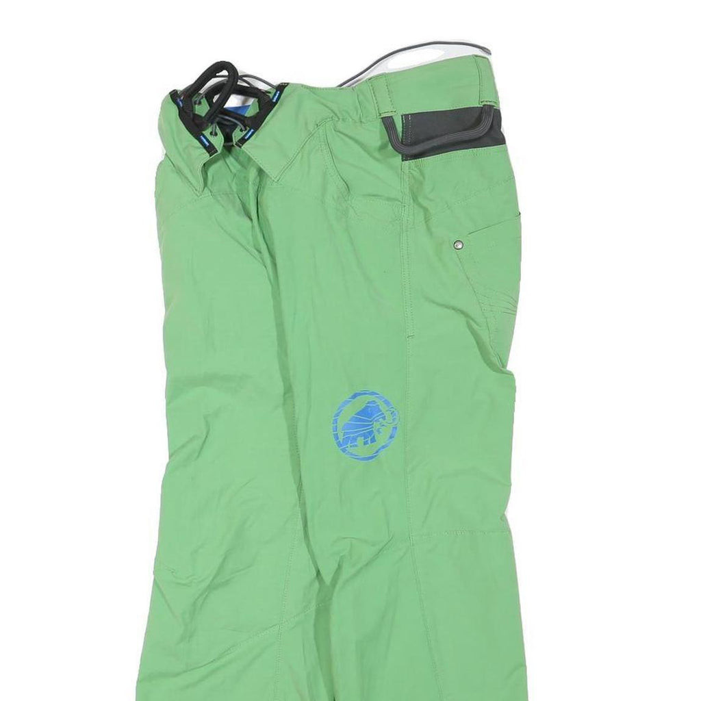MAMMUT Womens Polyester Blend Green Regular Drawstring Trousers W27 L27 Outdoor