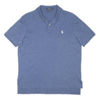POLO RALPH LAUREN Mens Blue Short Sleeve Plain M Cotton Blend Polo Shirt