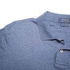POLO RALPH LAUREN Mens Blue Short Sleeve Plain M Cotton Blend Polo Shirt
