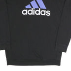 ADIDAS Womens Black Crew Neck S Sweatshirt Cotton Blend Logo Print