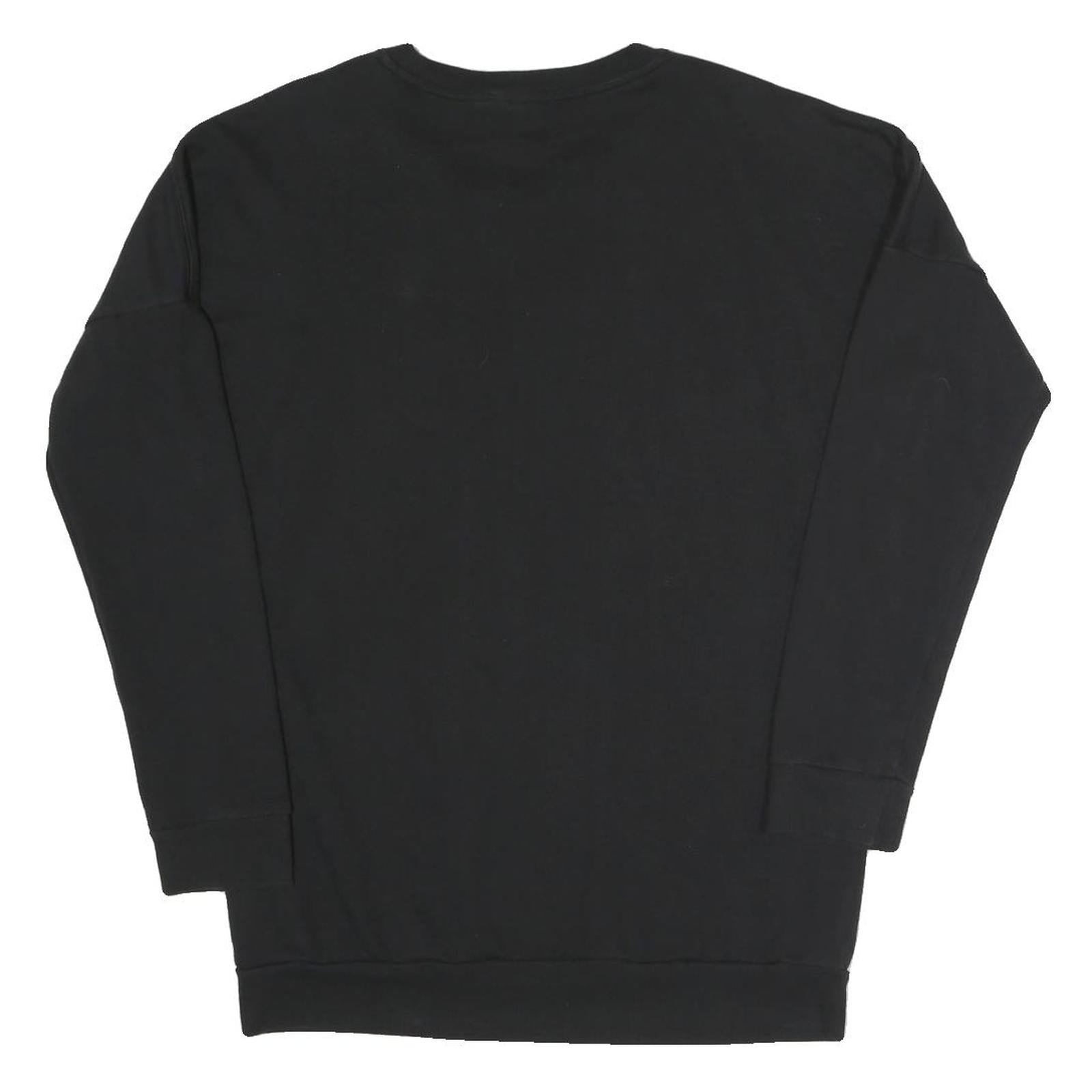 ADIDAS Womens Black Crew Neck S Sweatshirt Cotton Blend Logo Print