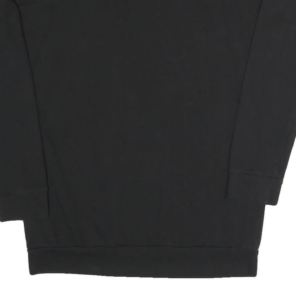 ADIDAS Womens Black Crew Neck S Sweatshirt Cotton Blend Logo Print