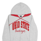 OHIOSTATE Mens Grey & Red Ohio State Buckeyes Zip Hoodie M Cotton