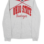 OHIOSTATE Mens Grey & Red Ohio State Buckeyes Zip Hoodie M Cotton