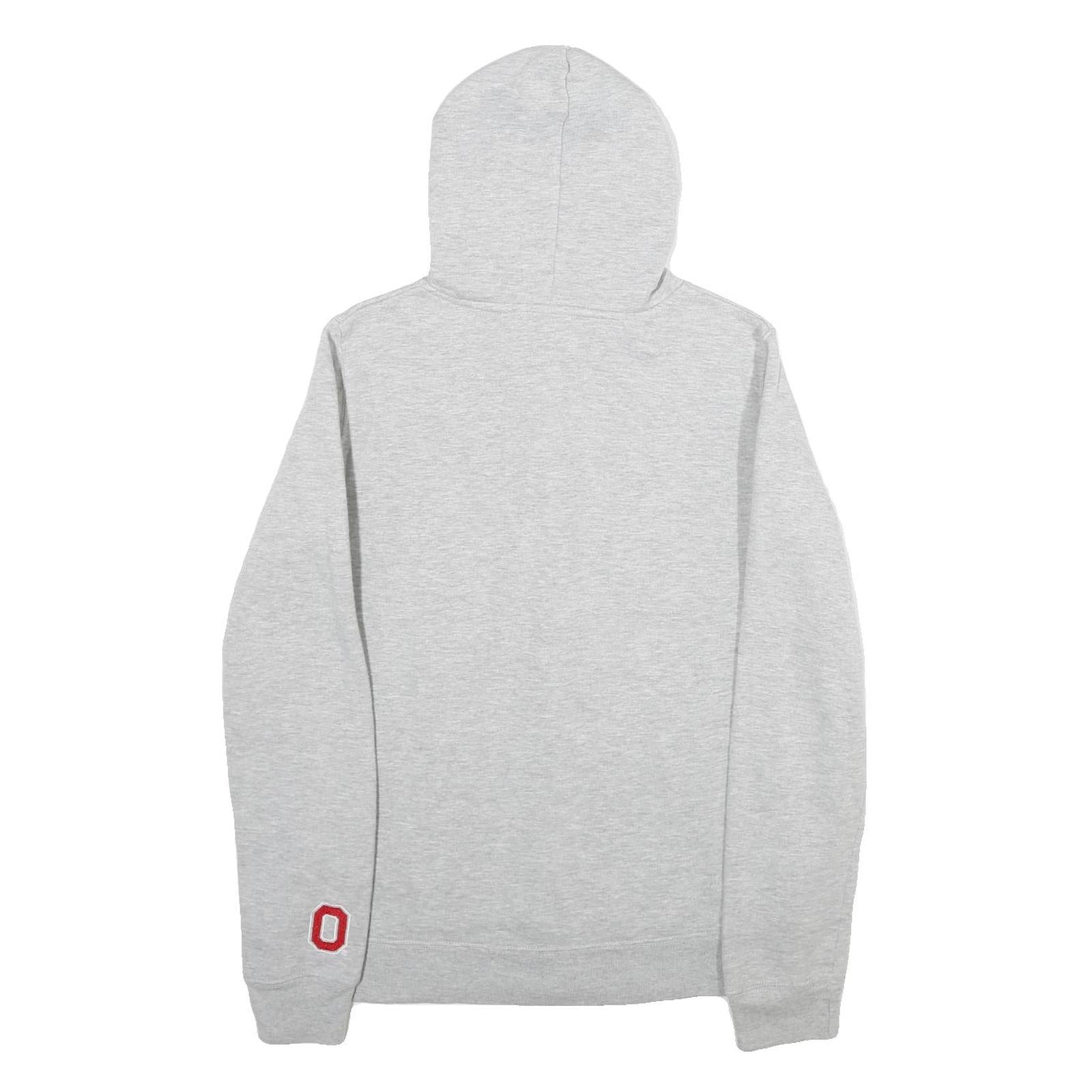 OHIOSTATE Mens Grey & Red Ohio State Buckeyes Zip Hoodie M Cotton