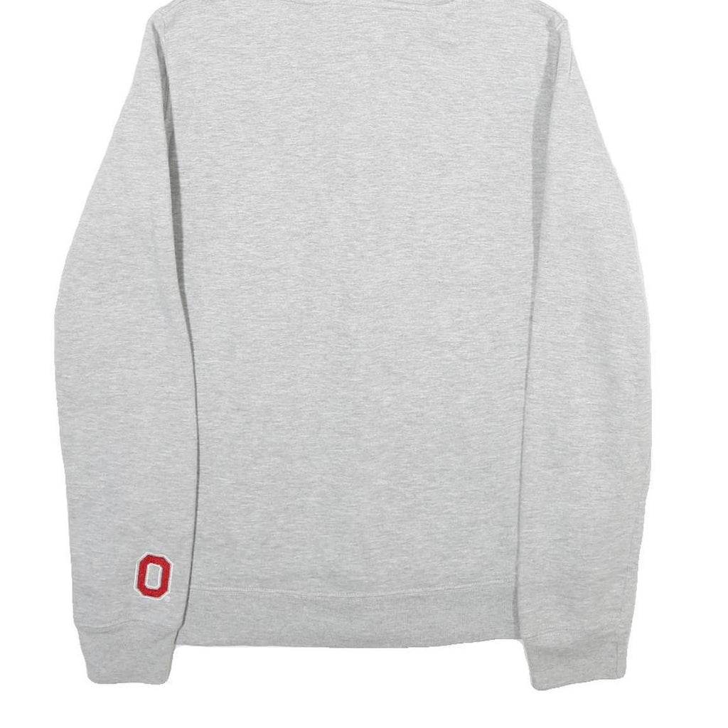 OHIOSTATE Mens Grey & Red Ohio State Buckeyes Zip Hoodie M Cotton