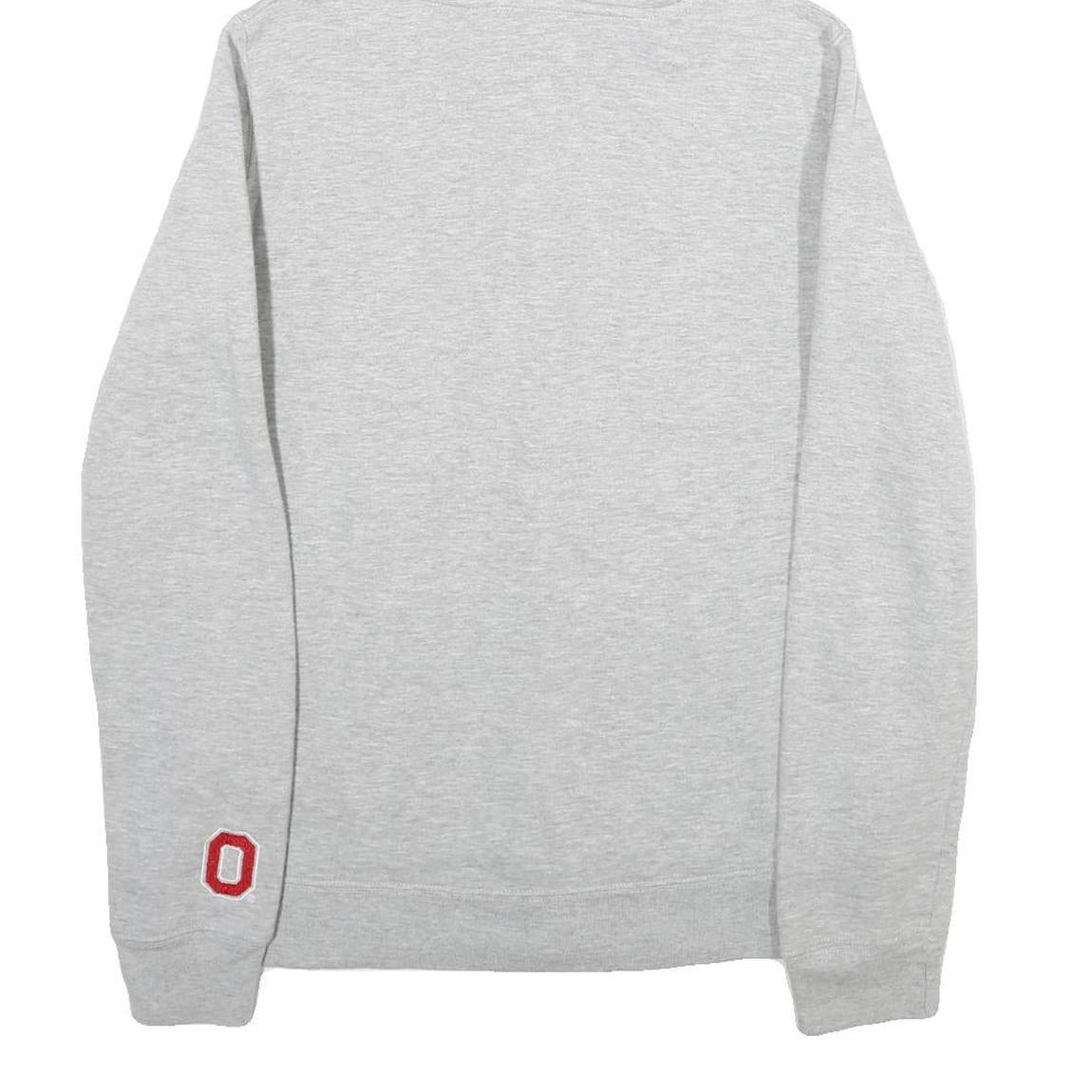 OHIOSTATE Mens Grey & Red Ohio State Buckeyes Zip Hoodie M Cotton