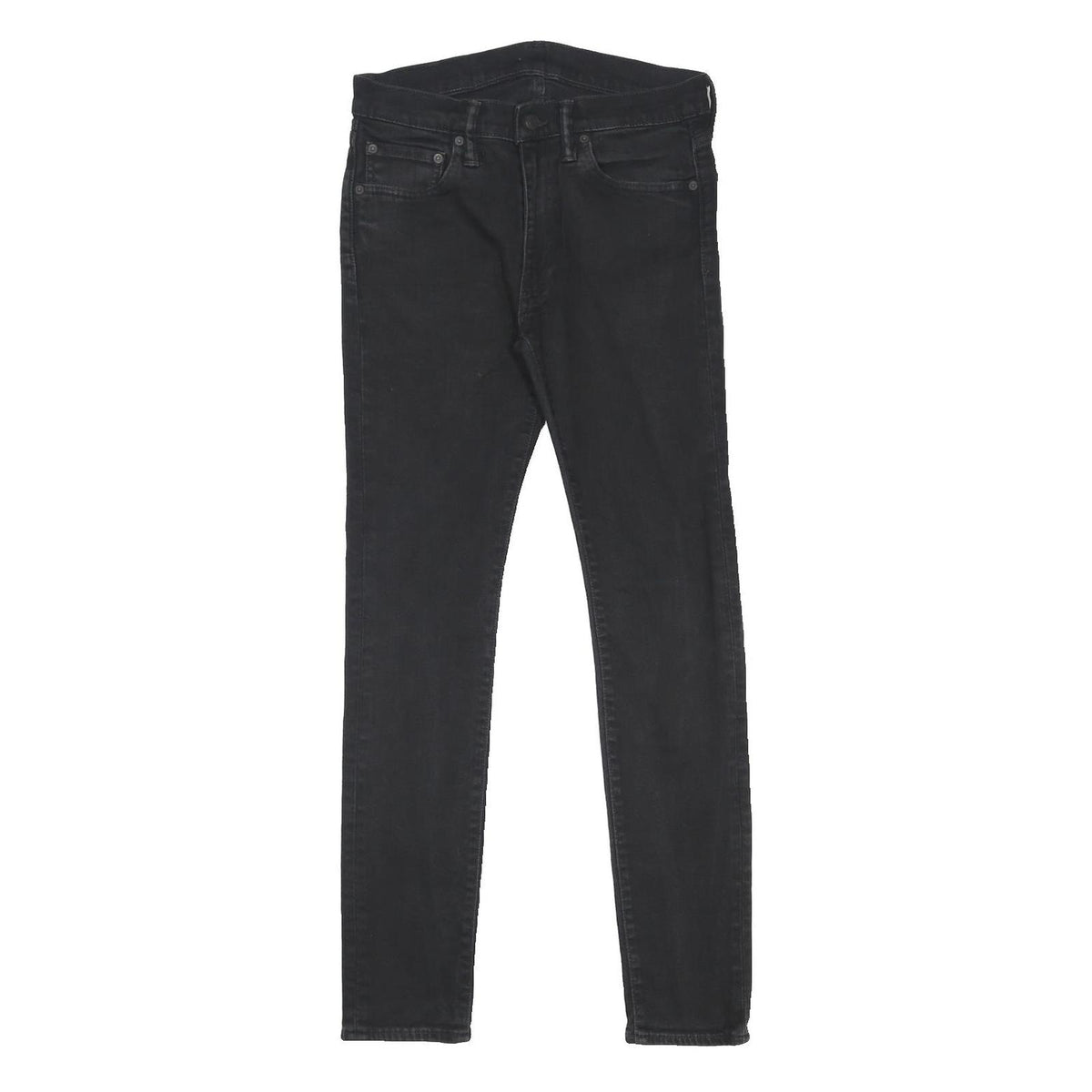 LEVI'S 519 Mens Slim Black Skinny Denim Dark W30 L29 Cotton Blend Zip Jeans