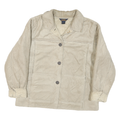 WOOLRICH Womens Beige Leather Button Jacket L Sherpa Soft Warm Coat