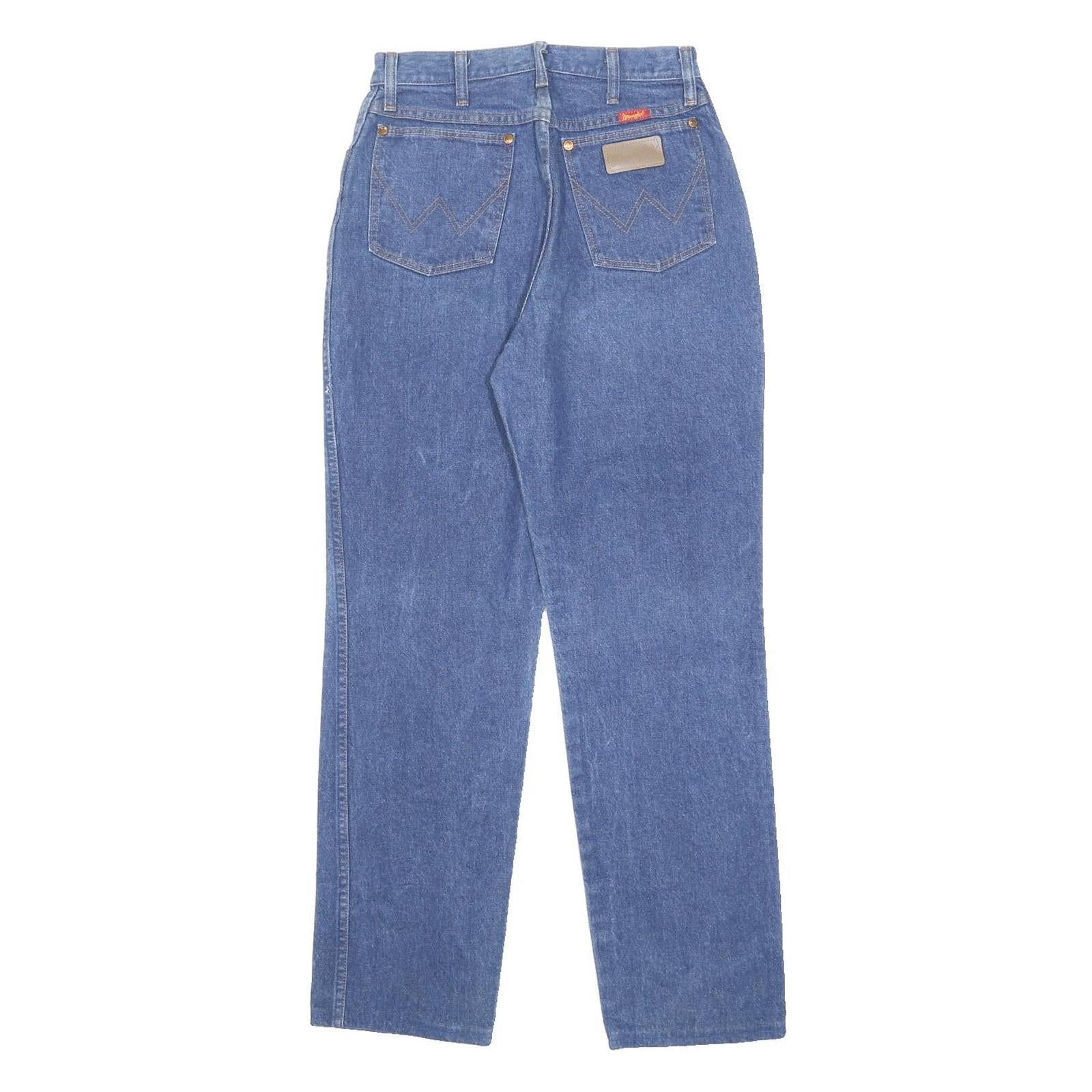 WRANGLER Womens Blue Regular Straight Denim W28 L30 Classic Button Closure Jeans