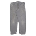 CARHARTT Mens Grey Relaxed Fit Straight Denim Jeans Zip W36 L32 Durable Workwear