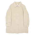 ROWLANDS Womens Beige Wool Plain Jacket UK 20 Button Closure Classic Fit Woollen