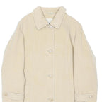 ROWLANDS Womens Beige Wool Plain Jacket UK 20 Button Closure Classic Fit Woollen